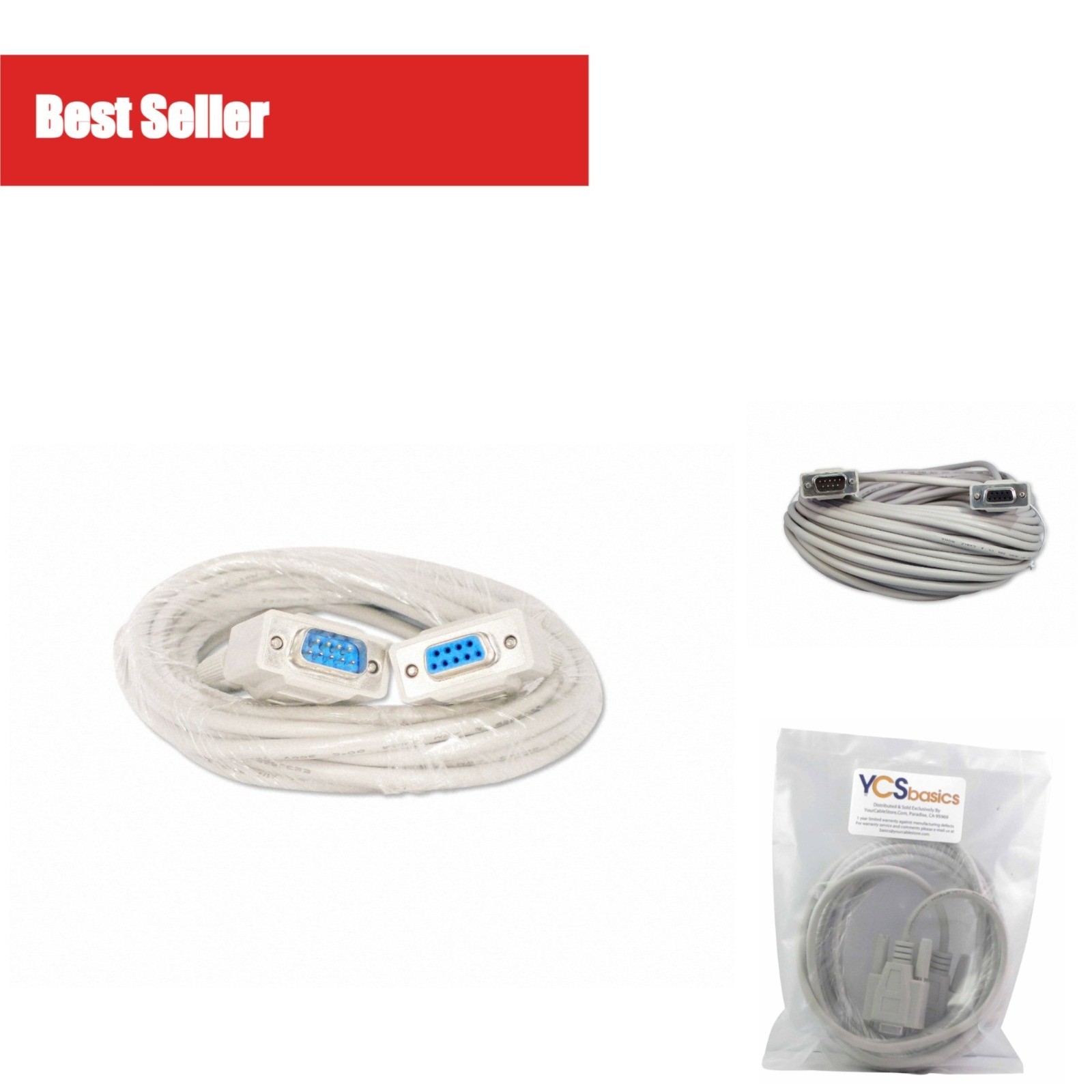 15ft DB9 9 Pin Serial Extension Cable Male/Female YCS Basics