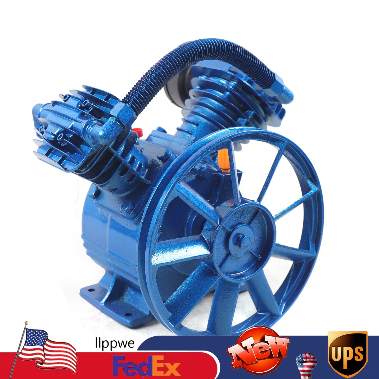 175psi V Style 2 Cylinder Air Compressor Pump Motor Head Double Stage Air Tool