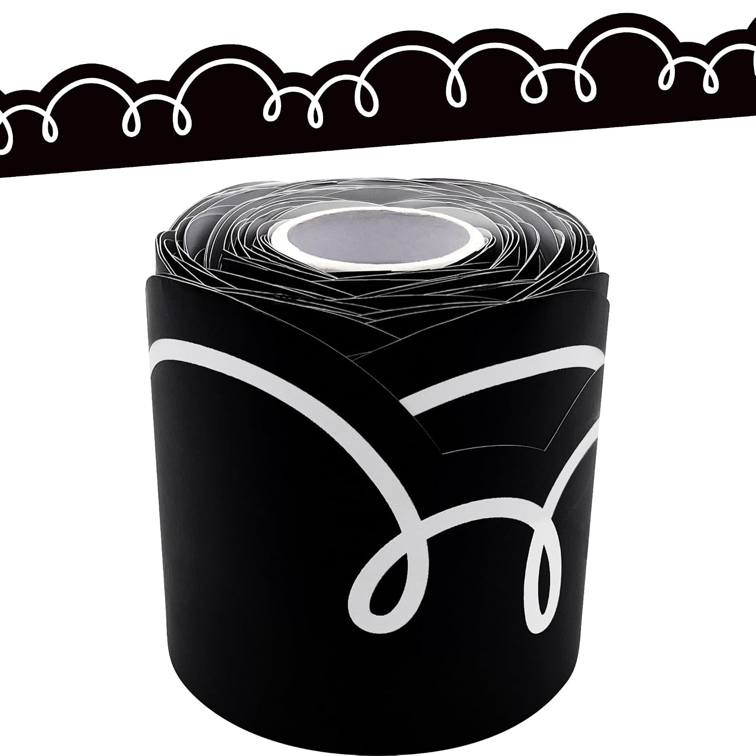 Teacher Created Resources Black/White Squiggles Border Trim - 50ft