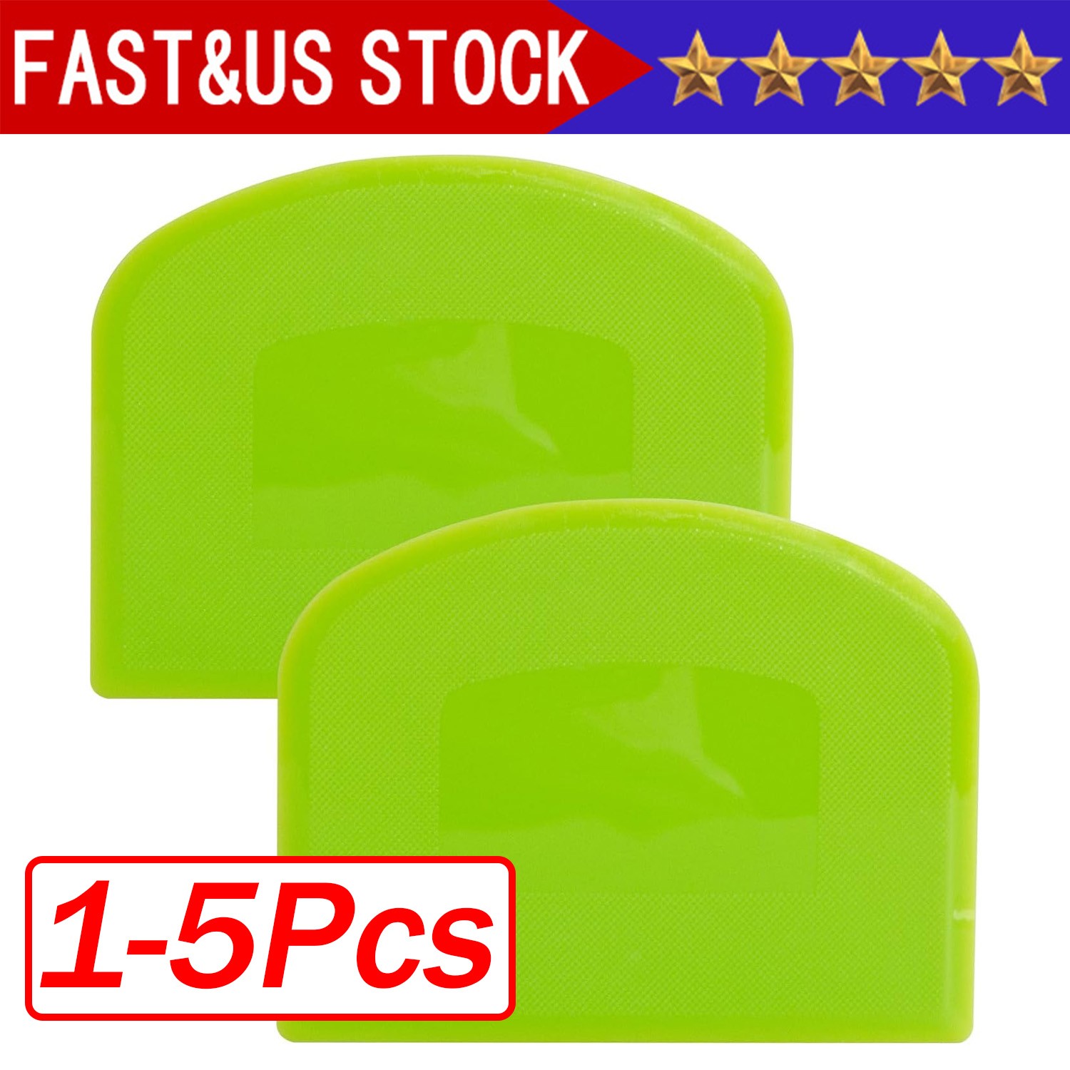 Dough Cutter Dual Sided Flexible Plastic Bowl Scraper for Bread Pizza Pastry
