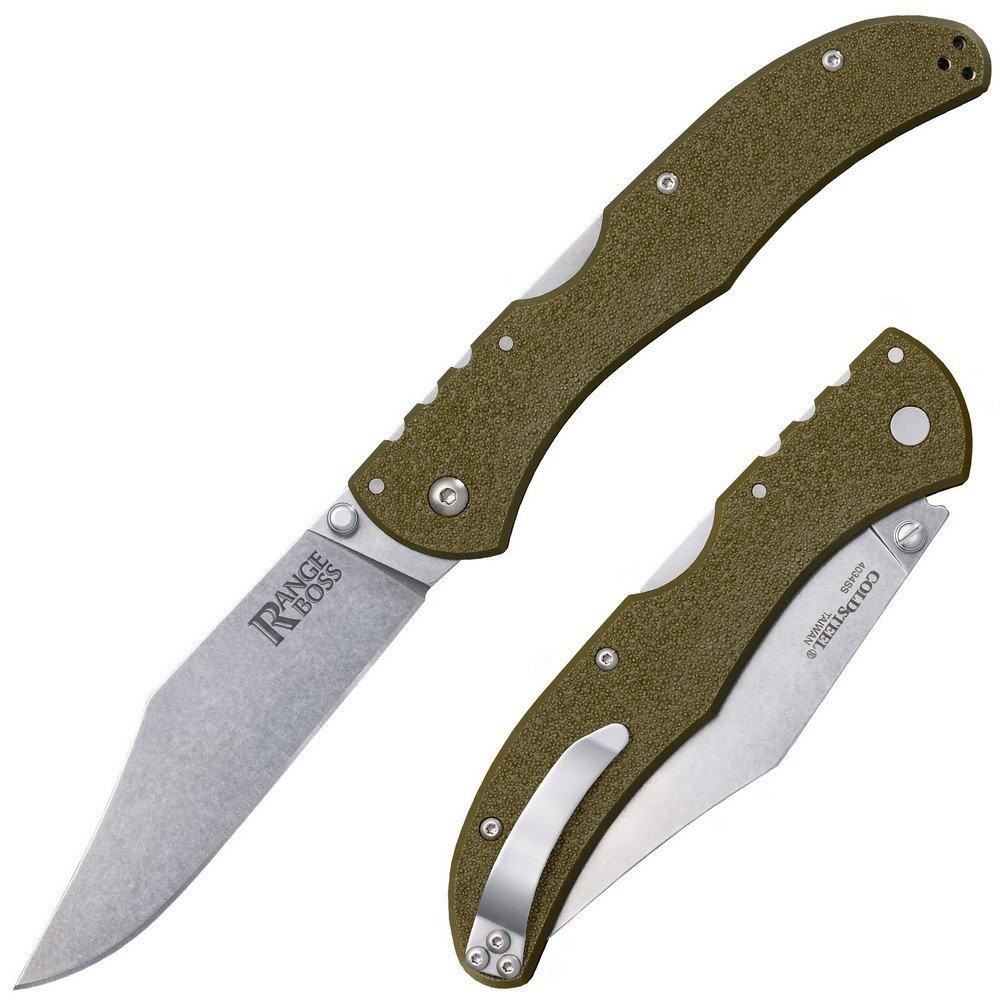 Cold Steel Range Boss Lockback OD Green Folding Pocket Knife - CS-20KR7