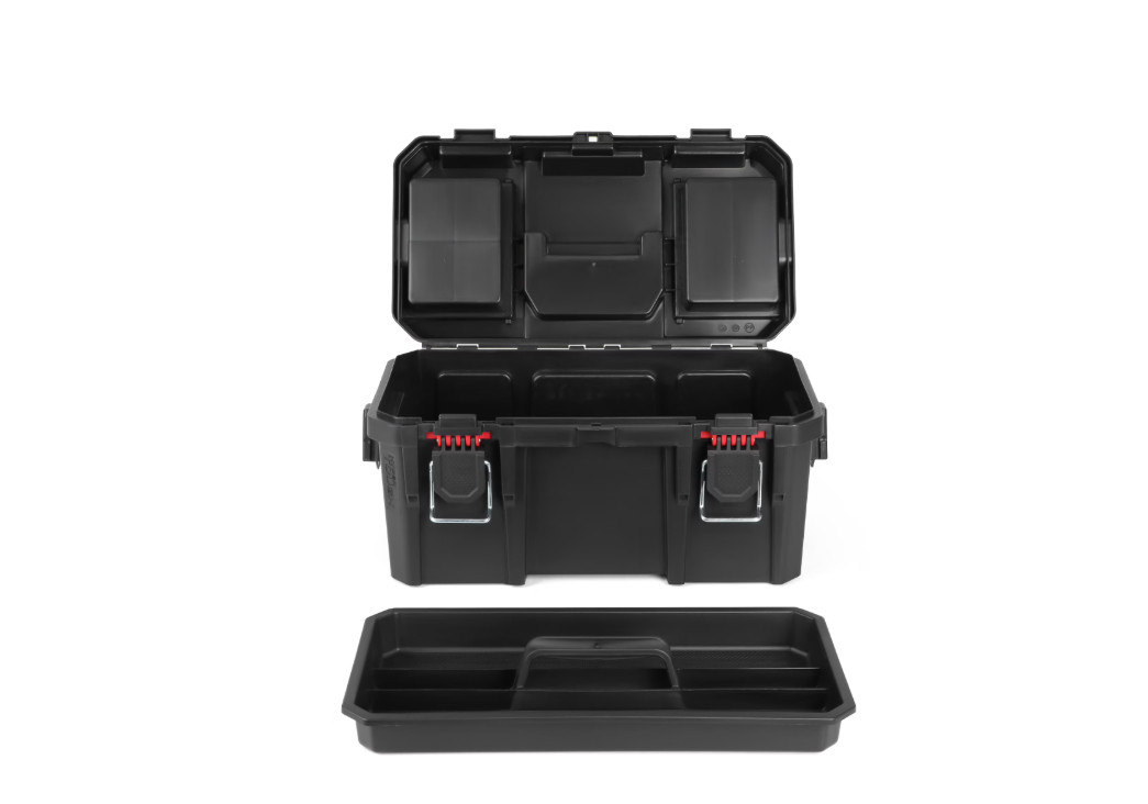Hyper Tough 16-Inch Toolbox – Heavy-Duty Resin Storage with Padlock Security