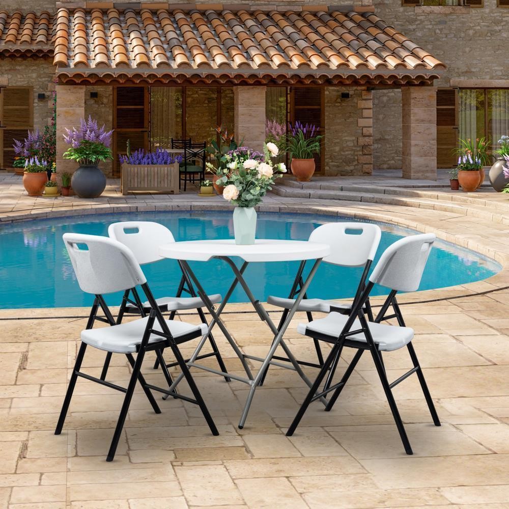 4 Pack Portable Plastic Folding Chair Indoor Outdoor Stackable Commercial Seat