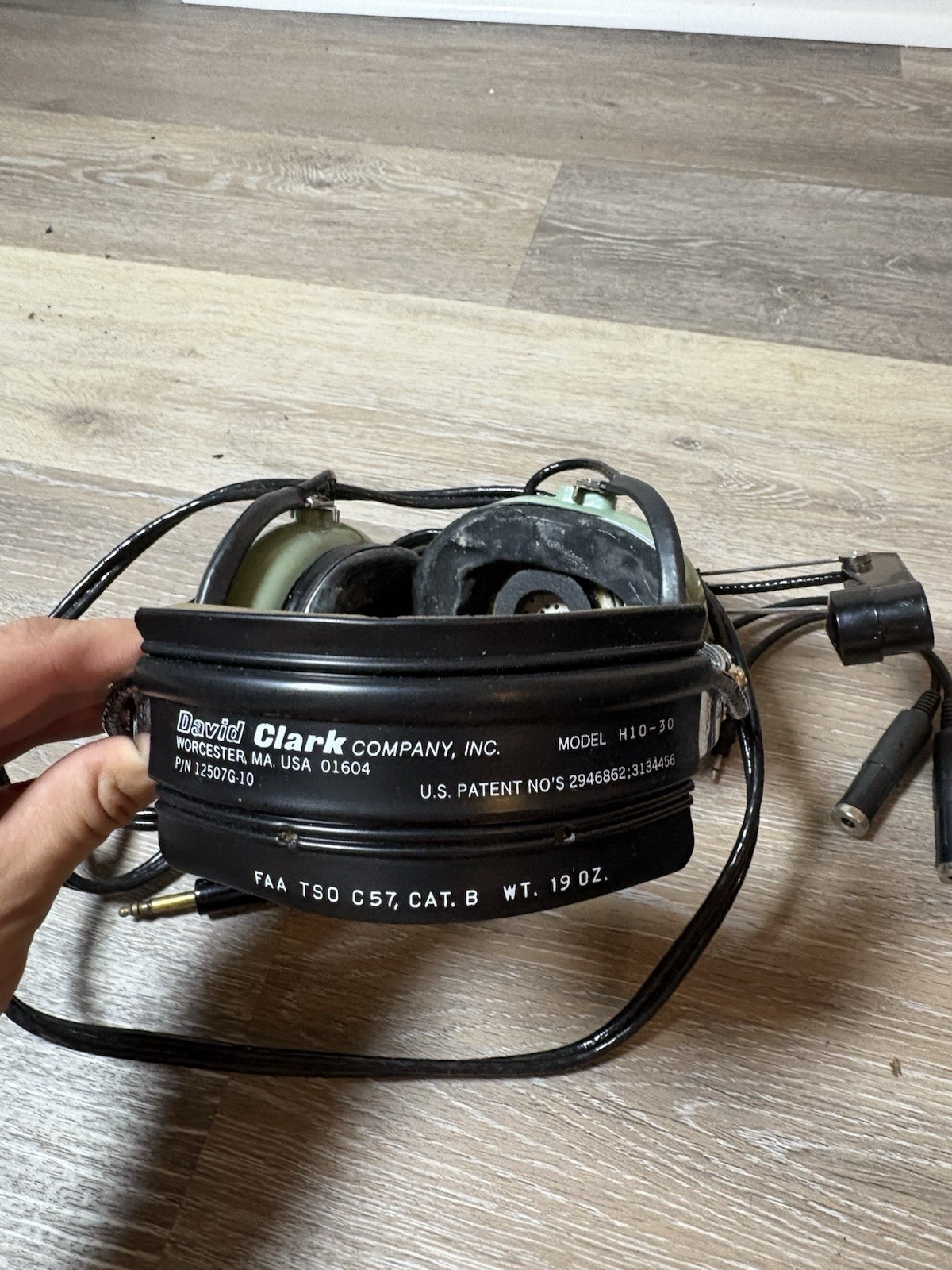 DAVID CLARK H10-30 AVIATION HEADSET PASSIVE MONO PILOT + BAG & EXTRAS