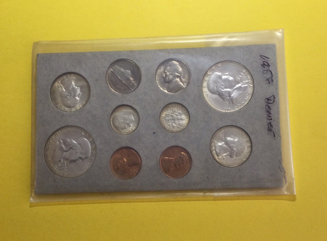 1958-D US Mint Set in OGP Gray Card - Beautiful TONED Set - [10 Coins]