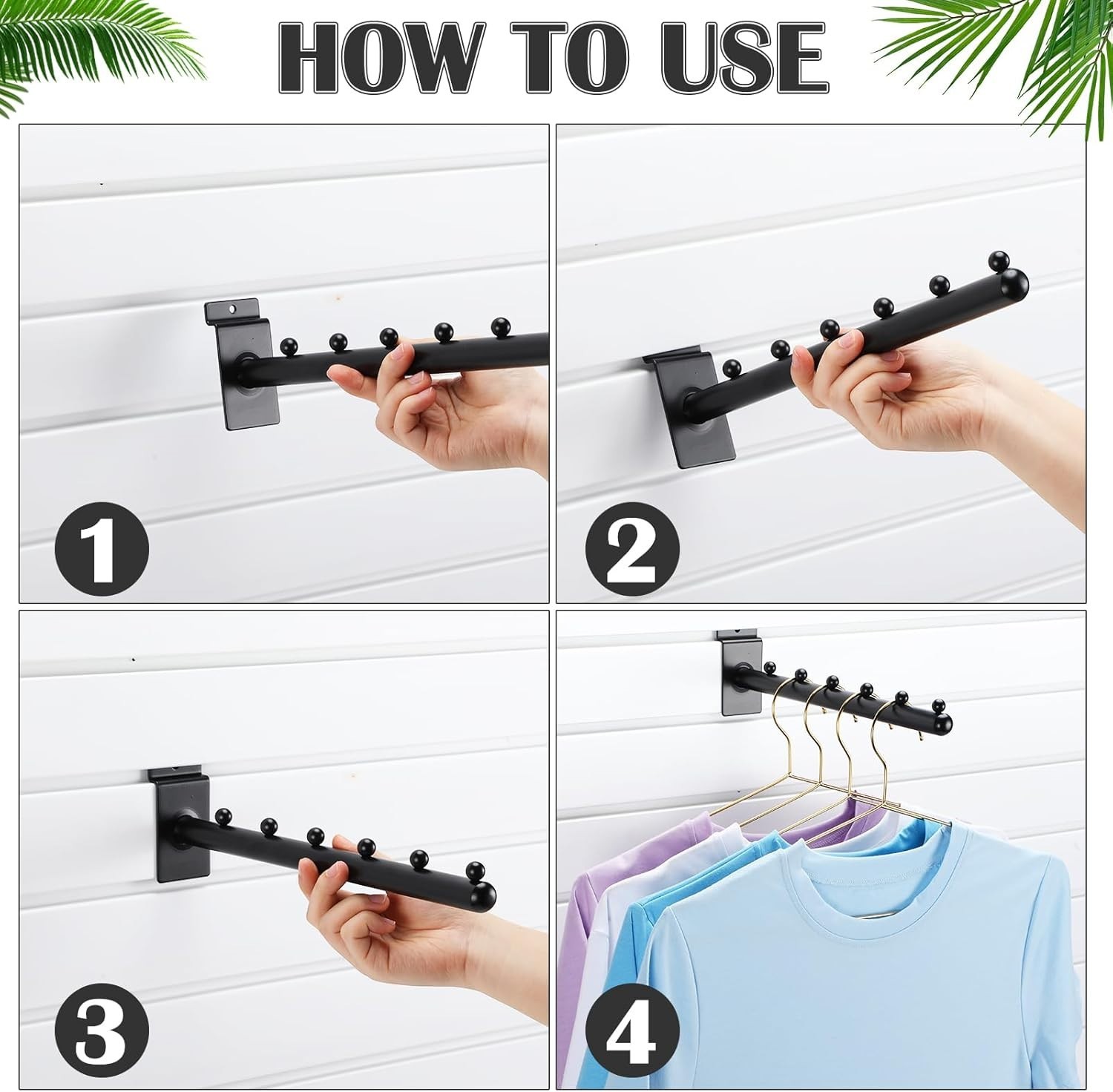 Waterfall Hooks for Slatwall Panel Metal Hangers Black Display Accessories 10...