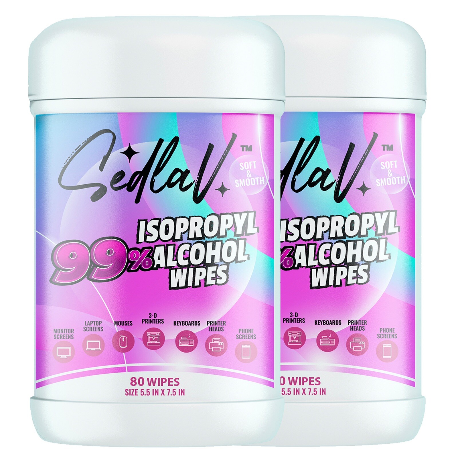 99% Isopropyl Alcohol Wipes 80 Wipes Tub , Canister, Alcohol Wipes Made In USA