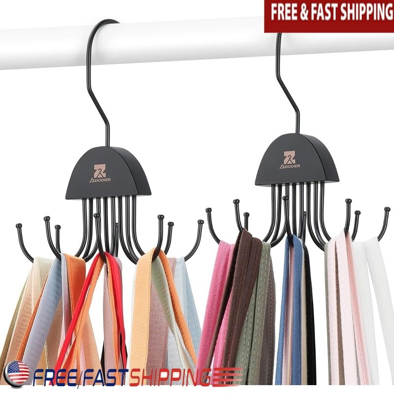 Tank Top Bra Hanger Set Space Saving 48 Capacity Rotating Hooks Storage Solution