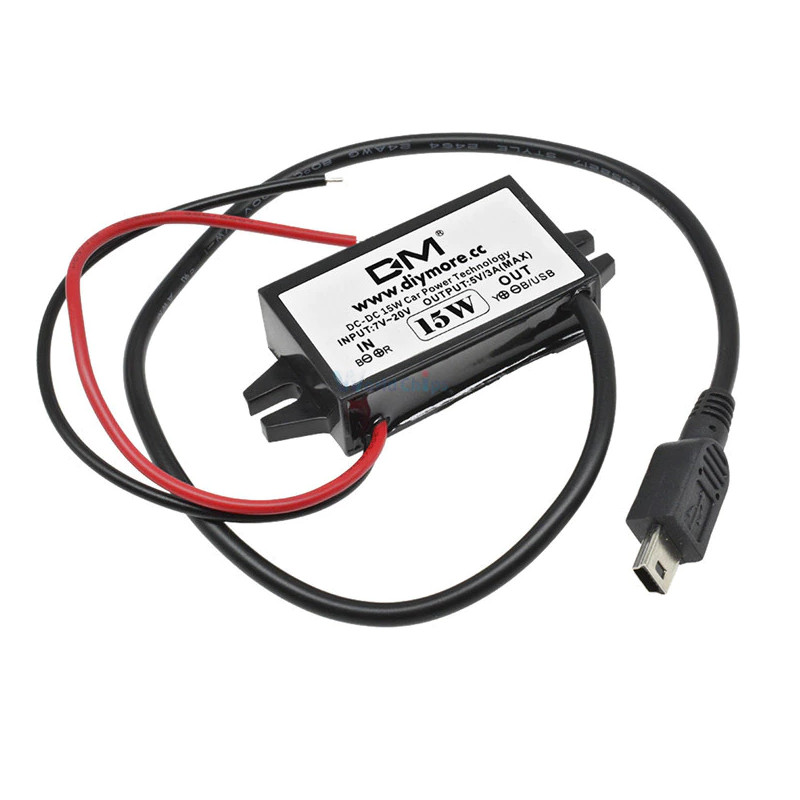 DC-DC Step Down Buck Converter Module 12V ( 7V - 20V ) to 5V 3A 15W mini USB