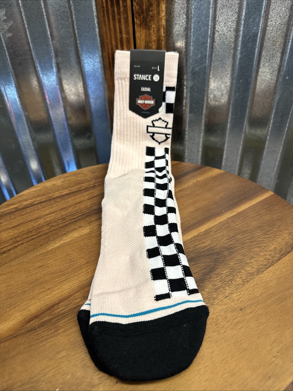 Stance X Harley Davidson Light Pink Check Men’s Socks Size Large 9-13 New W/ Tag