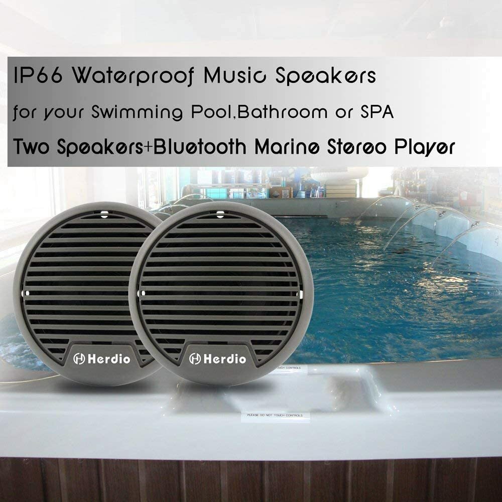 Herdio 2 Pack 3" Marine Coaxial Speakers 140W Waterproof for Boat UTV Motorcycle
