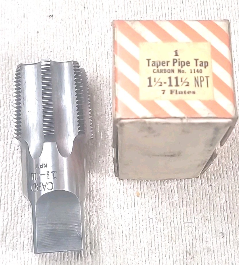 Union Twist Drill 1 1/2"-11-1/2 NPT Carbon 7 Flute Pipe Tap USA MADE TOOL 1140.