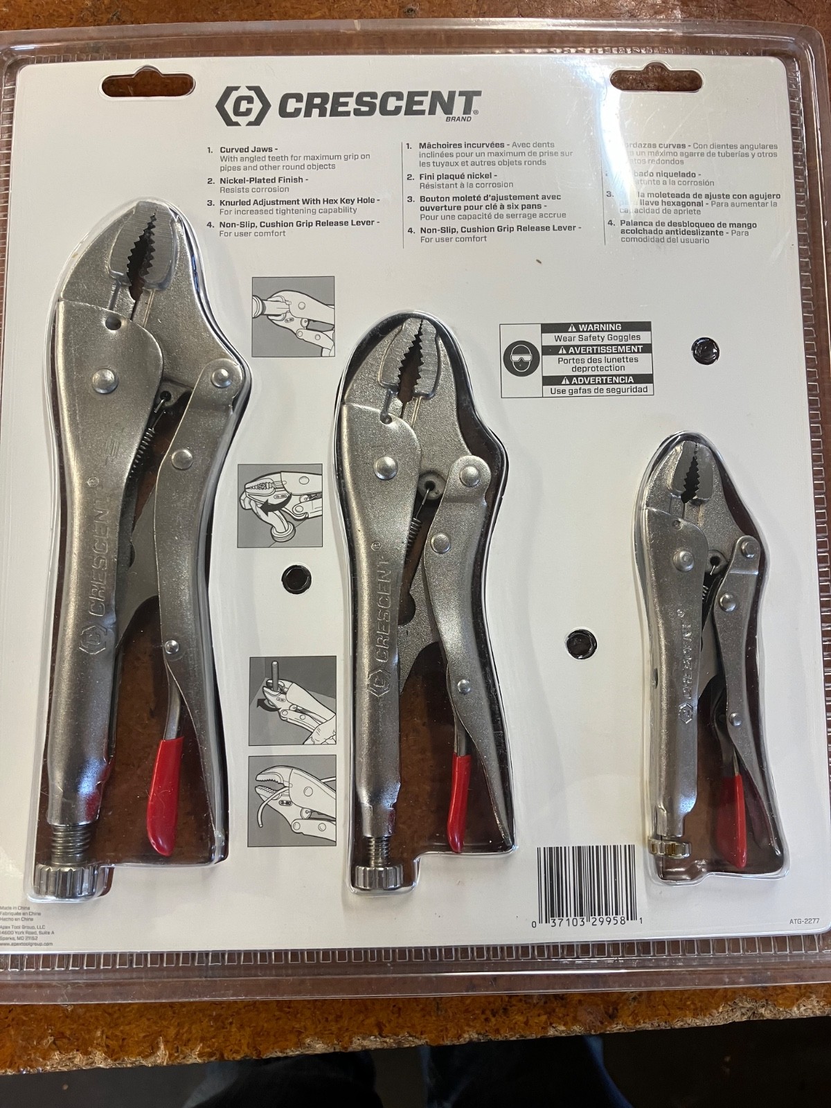 Crescent CLP3SETN 3-Pc Locking Pliers Set – New Sealed