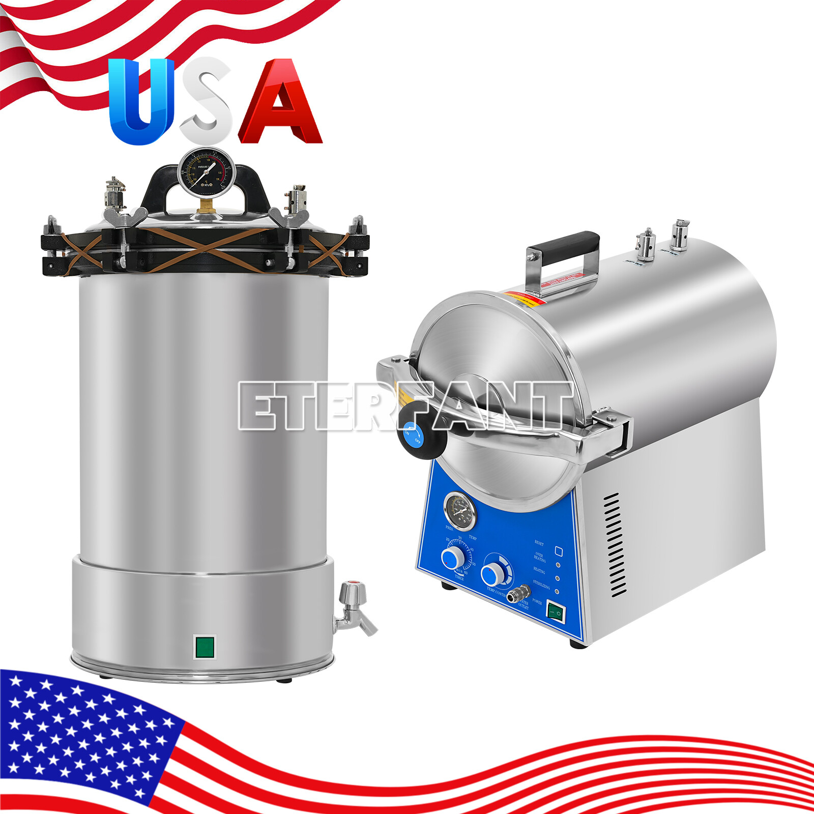 24L Dental Autoclave Sterilizer Tabletop Medical Steam Sterilizer 2Typs US
