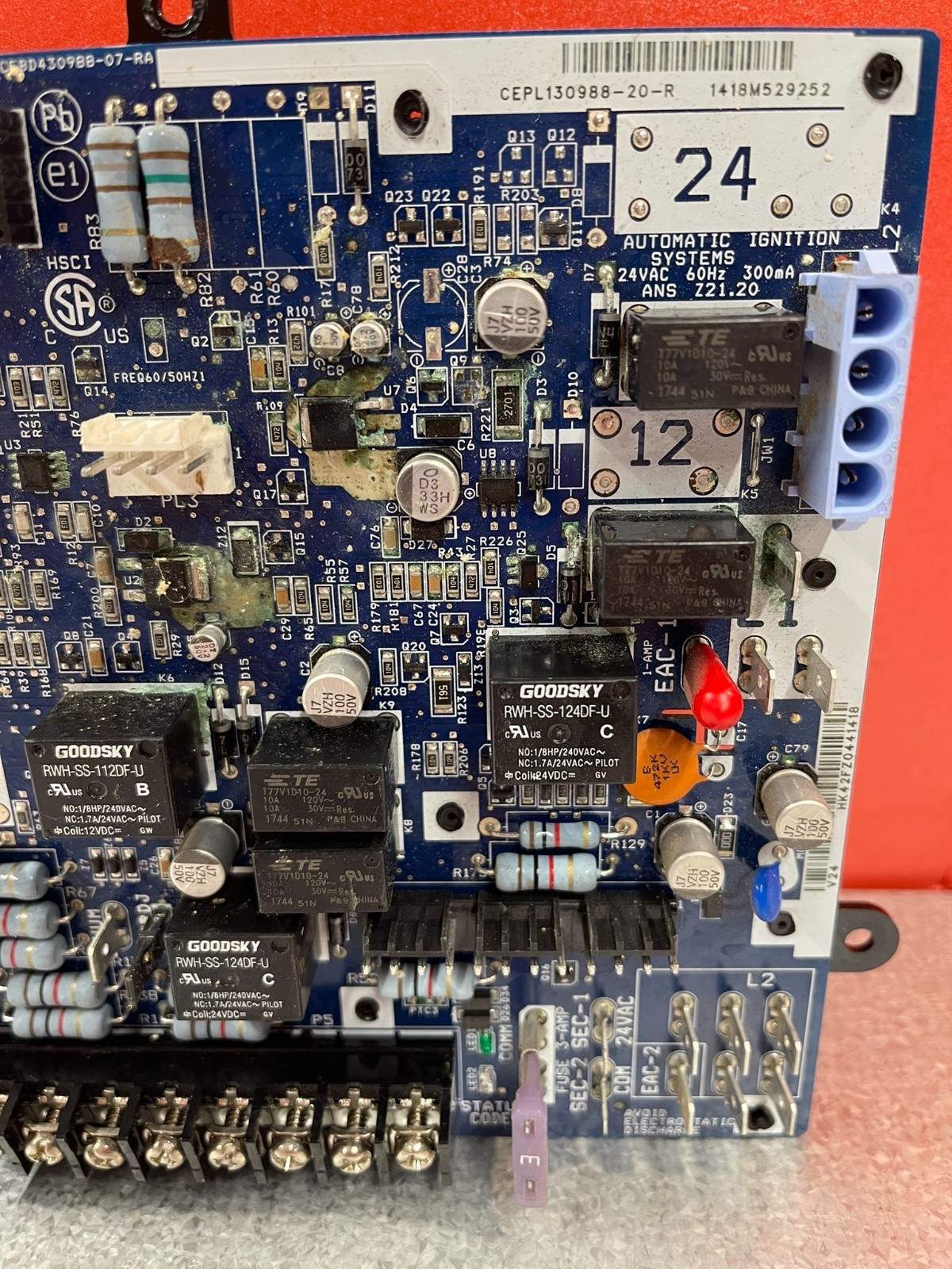 FURNACE CONROL BOARD - PART # CEBD430988-07-RA