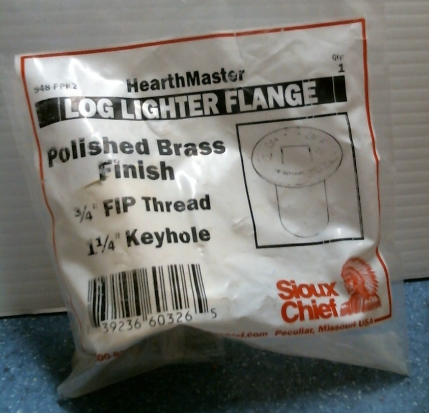Sioux Chief Log Lighter Flange, Polished Brass   (948-PPK2) FS