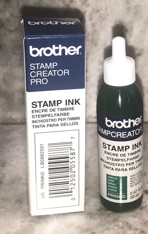 BROTHER STAMP CREATOR PRO GREEN STAMP INK REFILLS .67 fl oz 20 CC