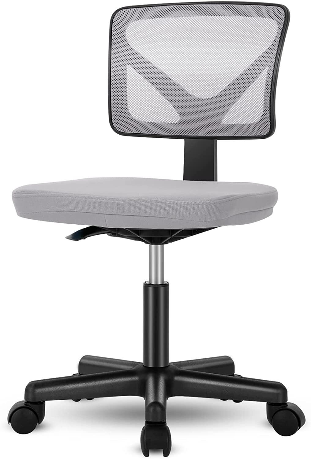Cute Armless Mesh Task Chair, Swivel Rolling Desk Chair for Home Office