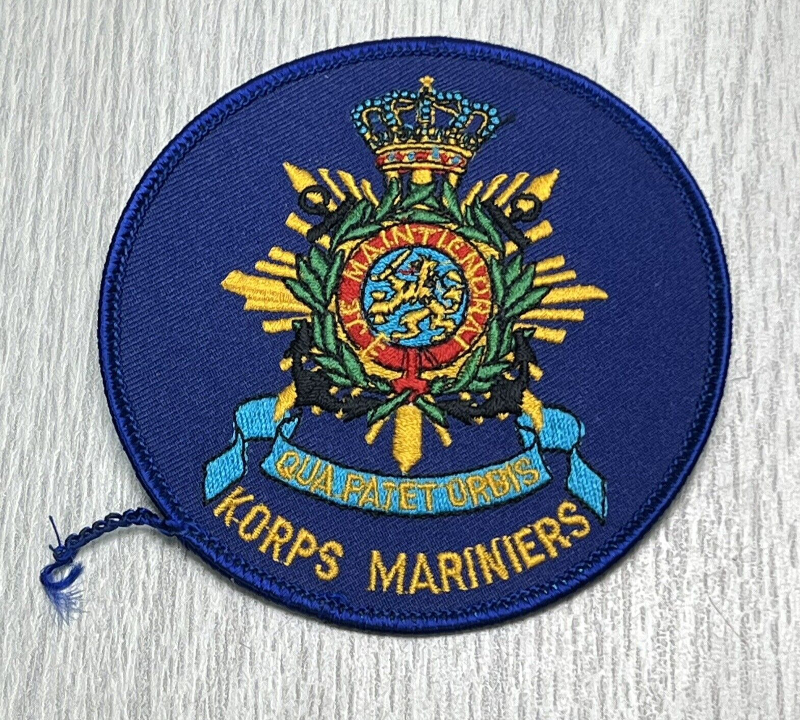 Netherlands Korps Mariniers Qua Patet Orbis Badge Patch Dutch Military