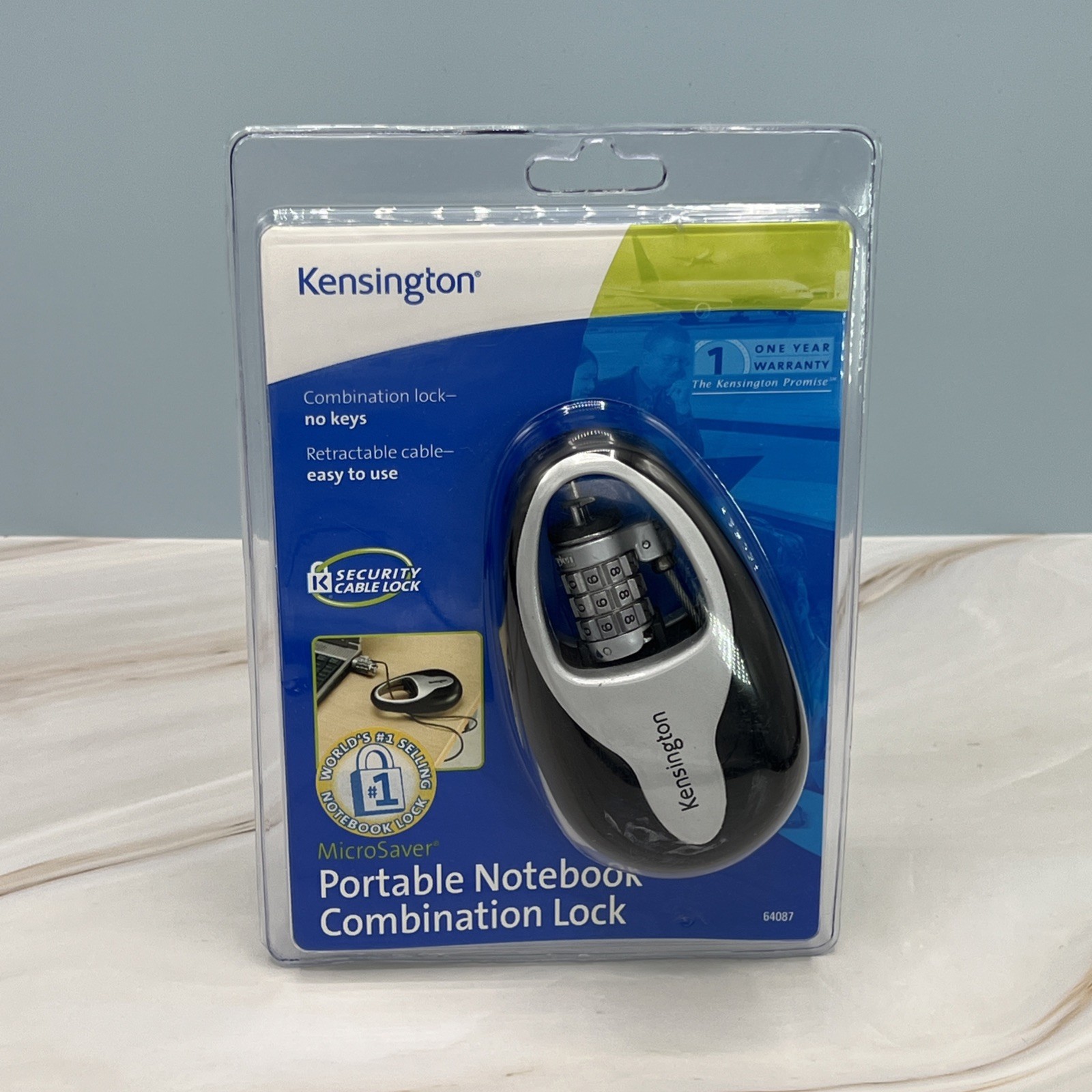 Kensington Portable Notebook Combination Lock Retractable Cable
