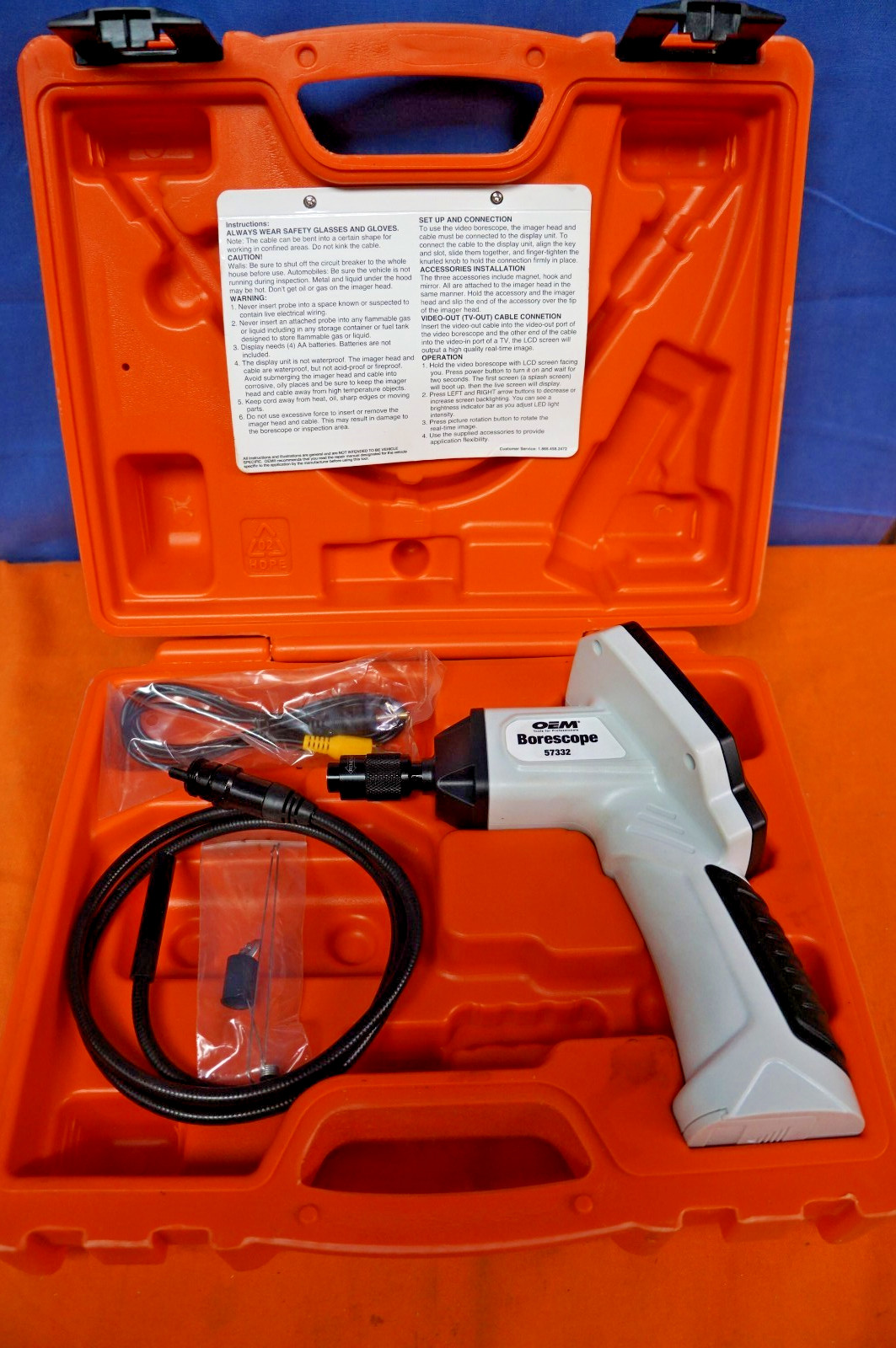 OEM 57332 Video Borescope 2.4" LCD Screen W/Case