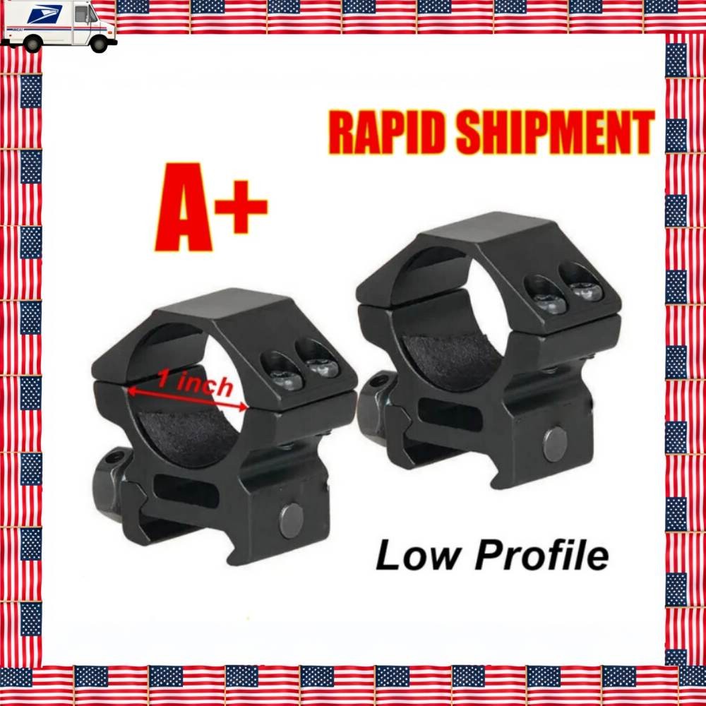 1'' inch 25.4mm Low Profile Scope Rings for 20mm Mount Heavy Duty
