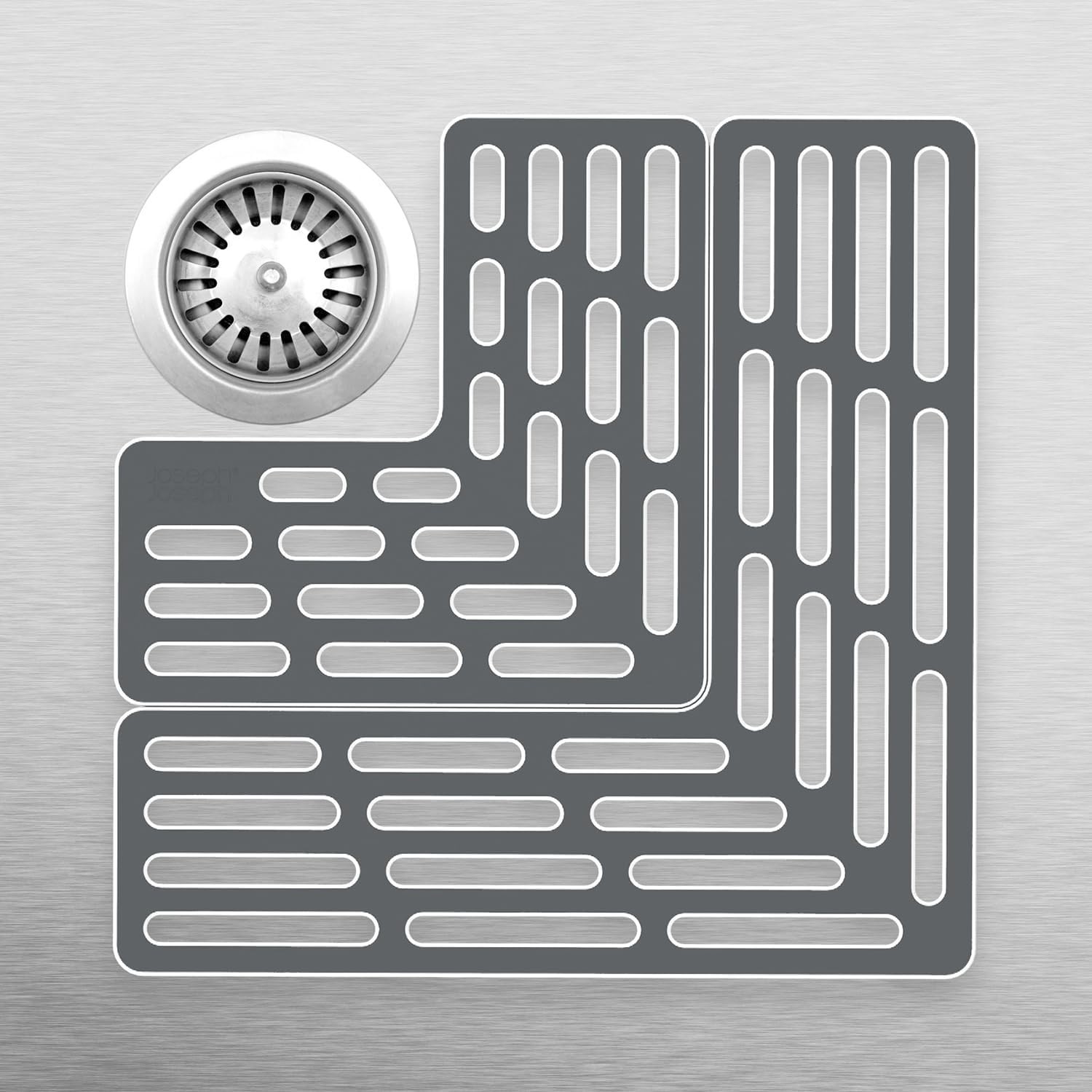 SinkSaver Adjustable Sink Protector Mat Non-Slip Gray