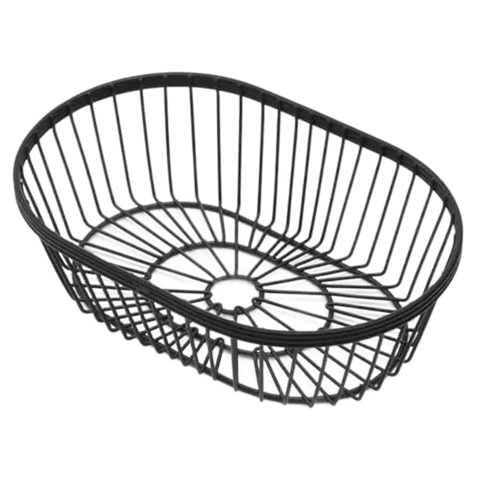 WBBV90 Wire Basket, Oval Black 9" L x 6" W x 2 ¾" H