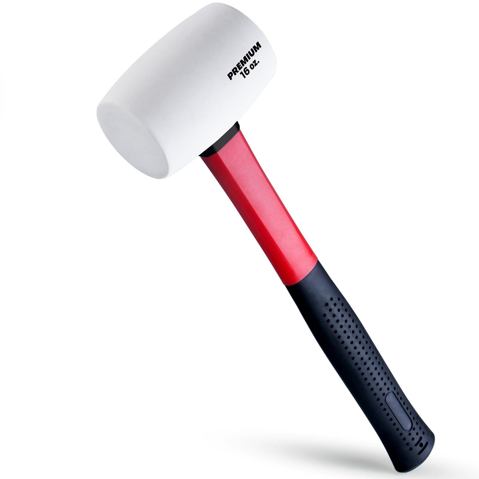 16 oz. Premium White Rubber Mallet Hammer | All Natural and Eco-Friendly Whit...