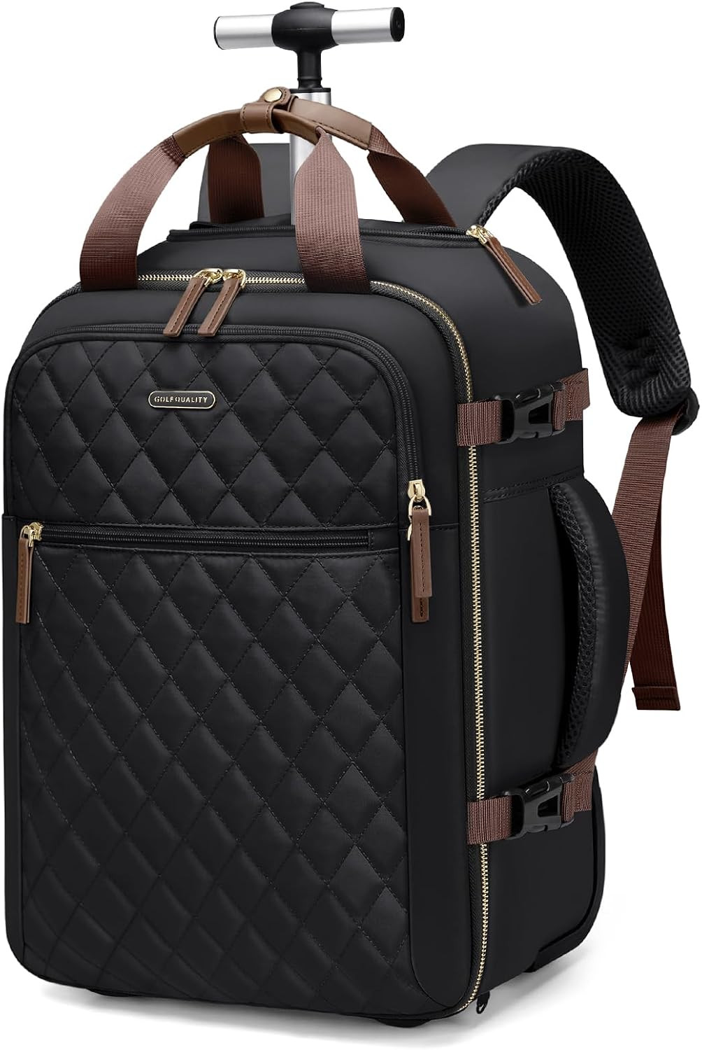 Rolling Backpack for Women,Travel Laptop Backpack with Wheels Roller Wheeled Bac