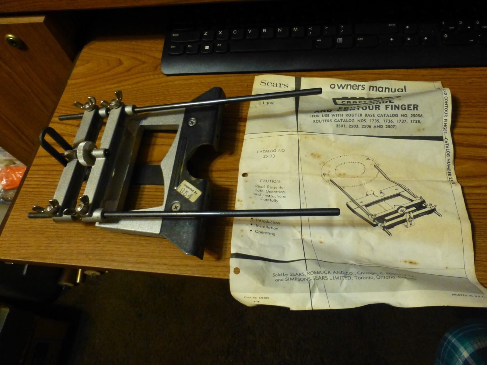 MINT Vintage Sears Craftsman Router Edge Guide & Contour Finger #9-25173
