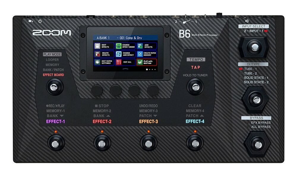 Zoom B6 Bass Guitar Multi-Effects Pedal Processor DI Modeling Capabilities