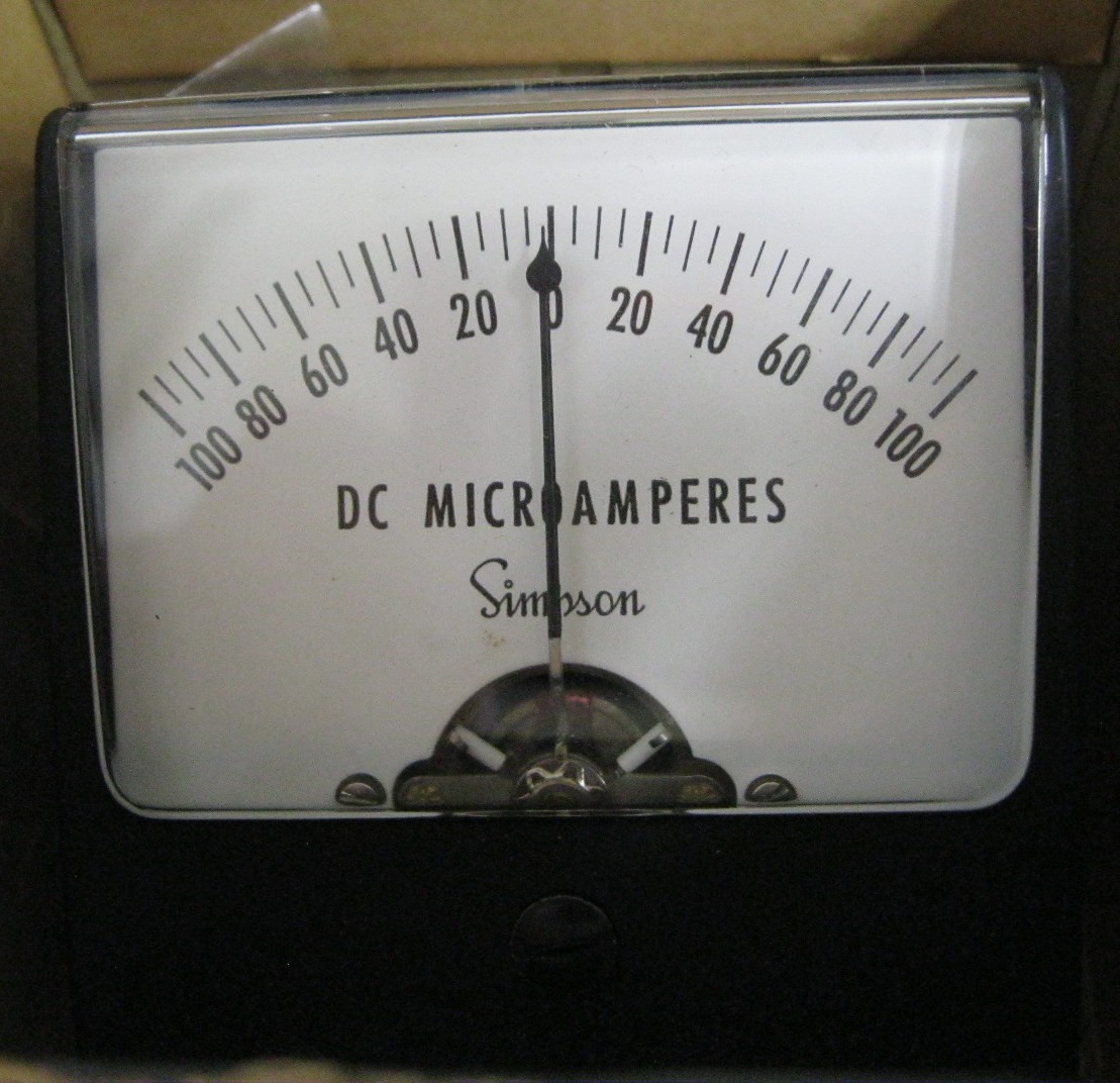 Simpson Model 1227C Panel Meter 100-0-100 Microamps DC