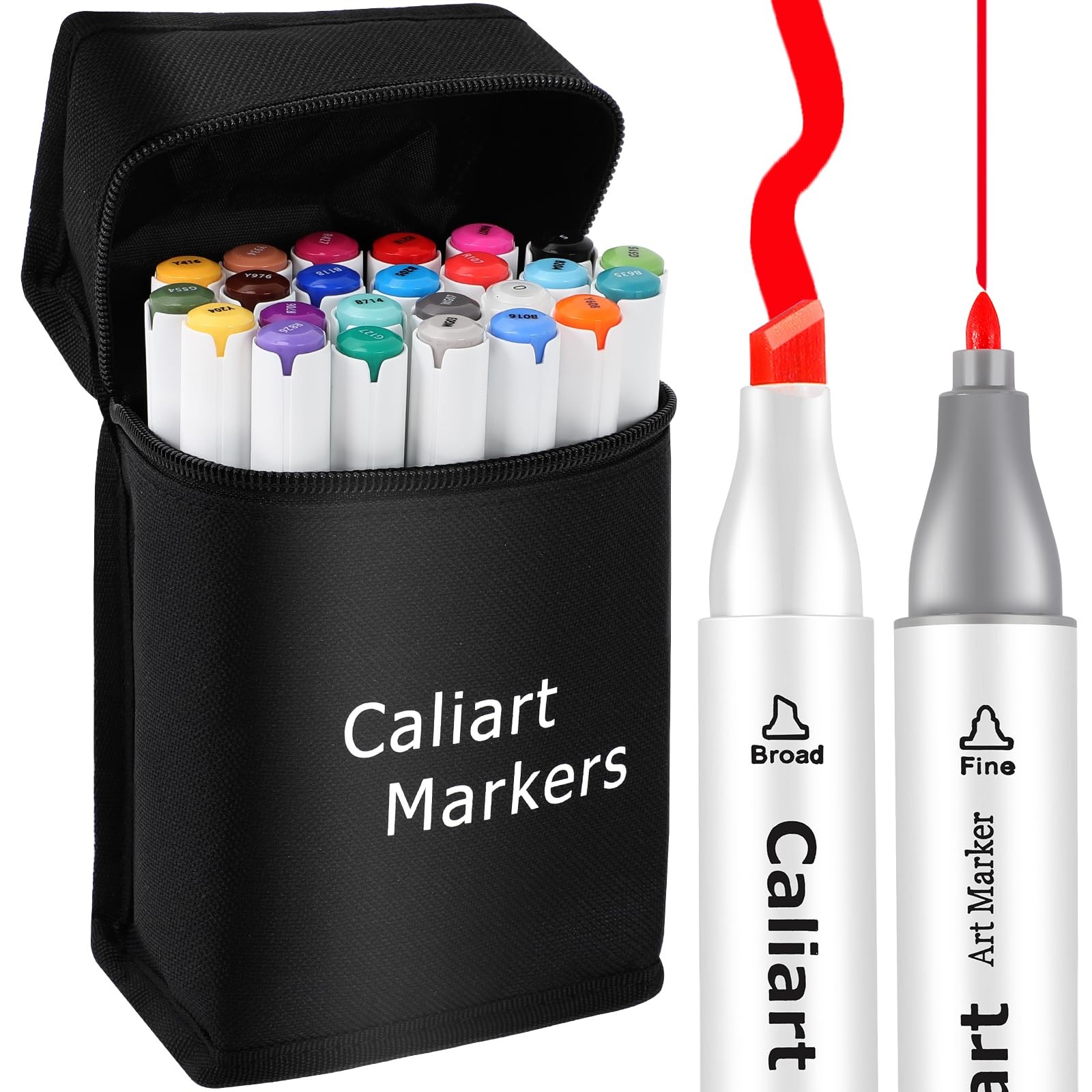 Alcohol Markers, 24 Colors Art Coloring Marker Set Fine & Chisel Dual Tip Dra...