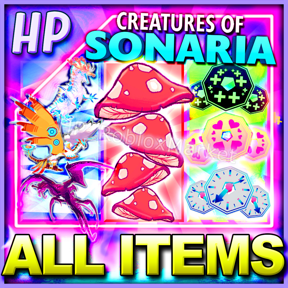 Creatures Of Sonaria🐲ALL ITEMS [SPECIES・MUSHROOM・TOKENS]⚡FAST DELIVERY⚡cos mush