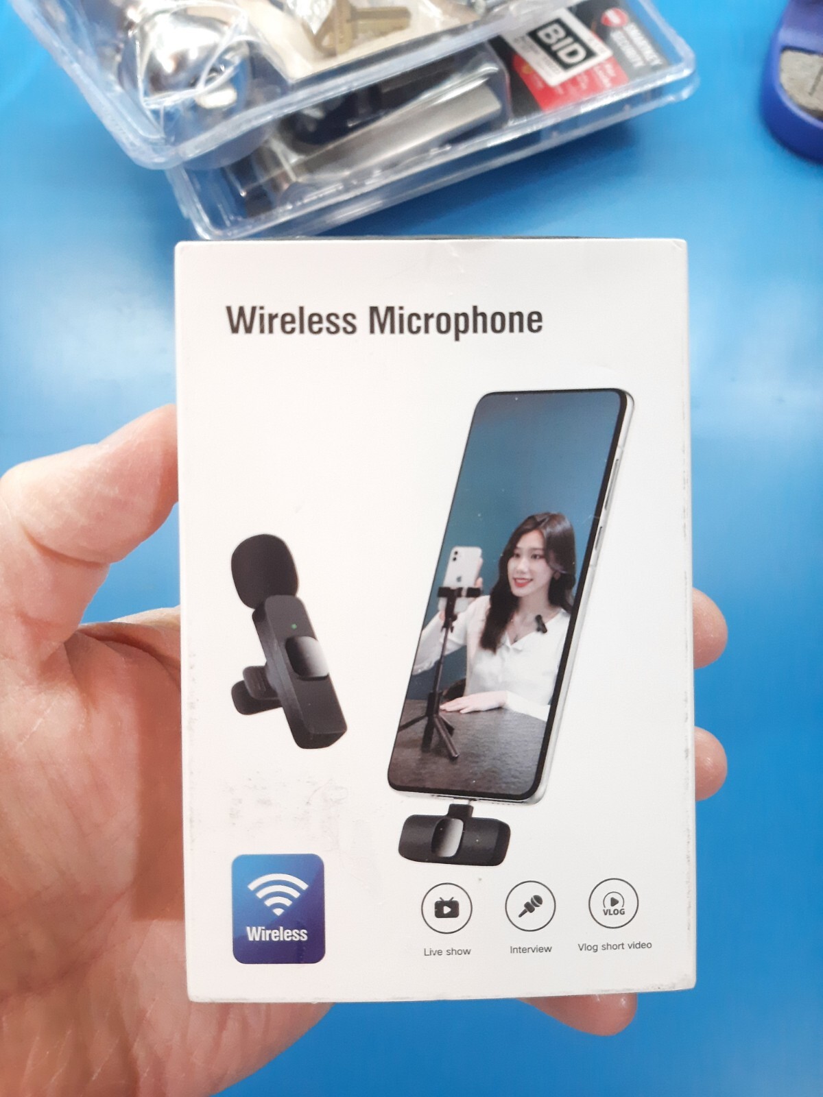 PQRQP Wireless Lavalier Microphone for iPhone (USB-C charging) NEW Open Box