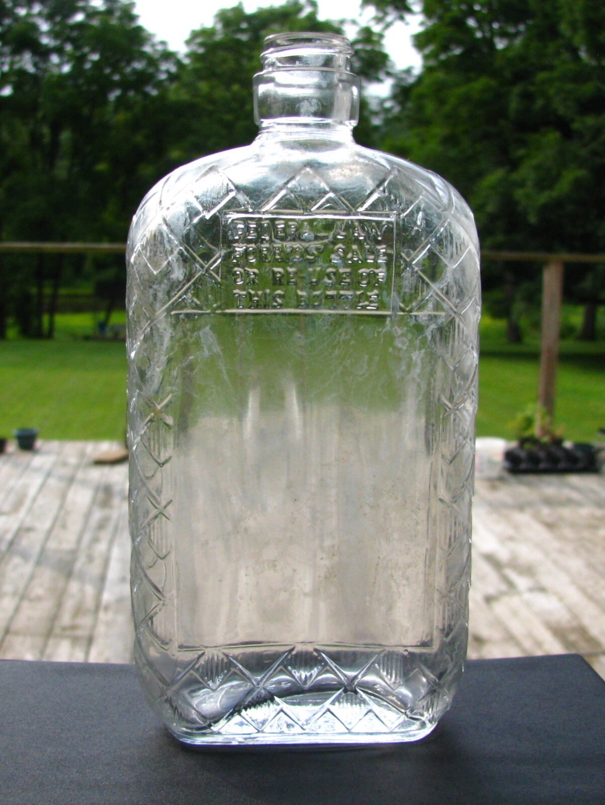 1937 Rectified Liquor Bottle, Flask Style