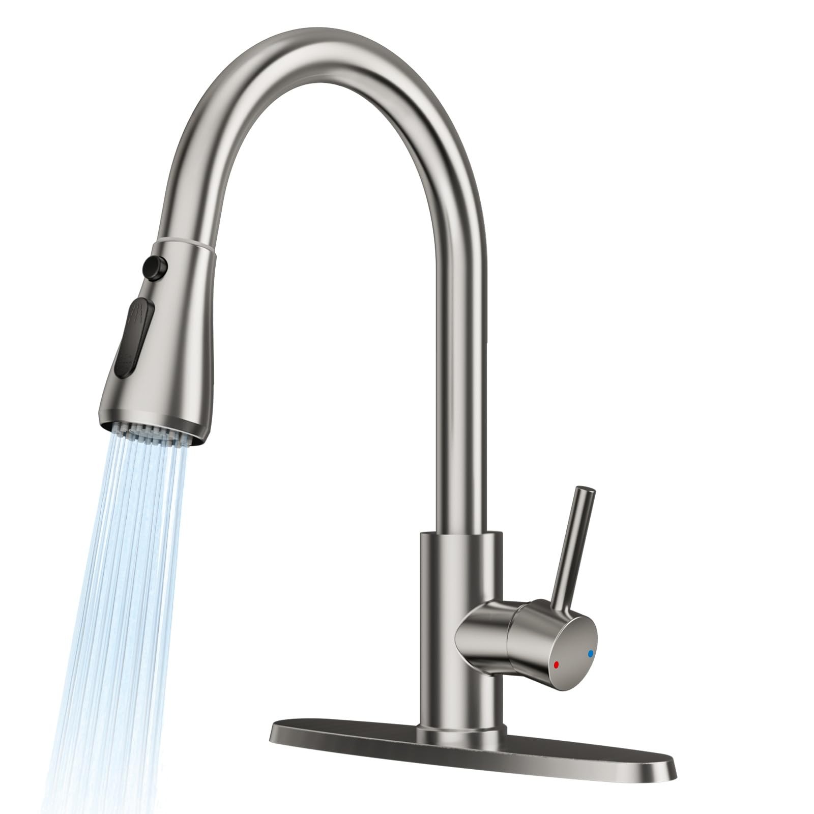 Kitchen Faucets with Pull Down Sprayer, Brushed Nickel