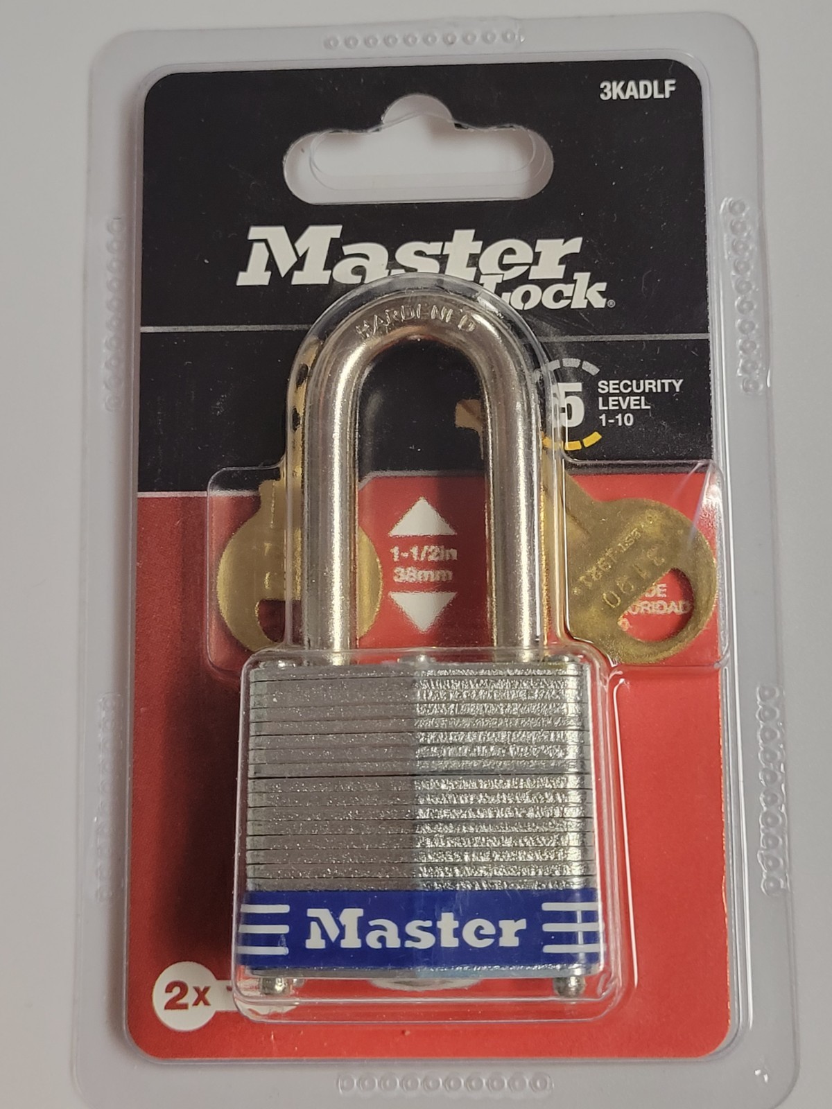 Master Lock Laminated Steel Padlock (2023) Brand New Factory Sealed USA Key Lock