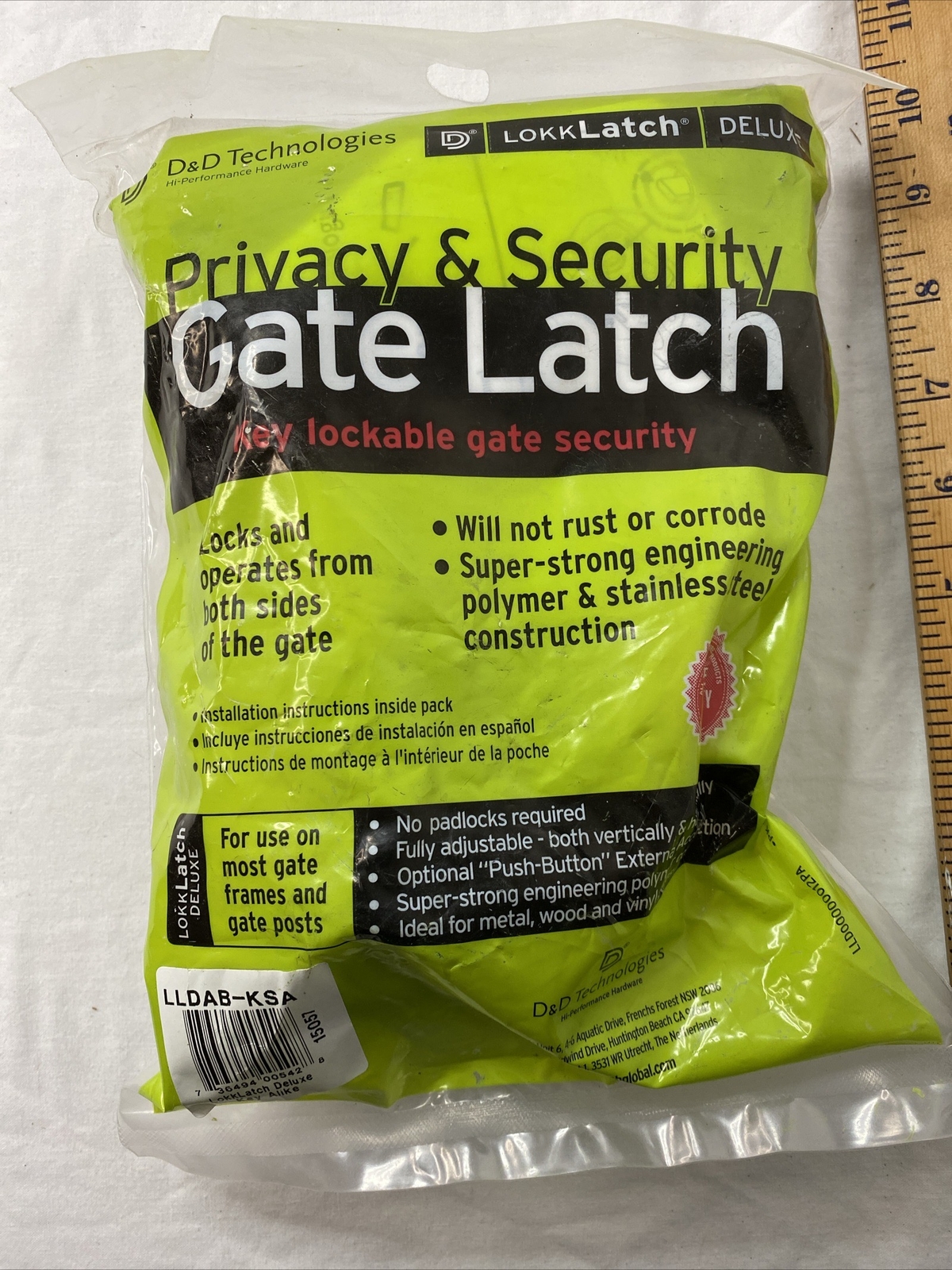 D&D LLDAB-KSA LokkLatch Deluxe Key Alike Gate Latch, Privacy & Security