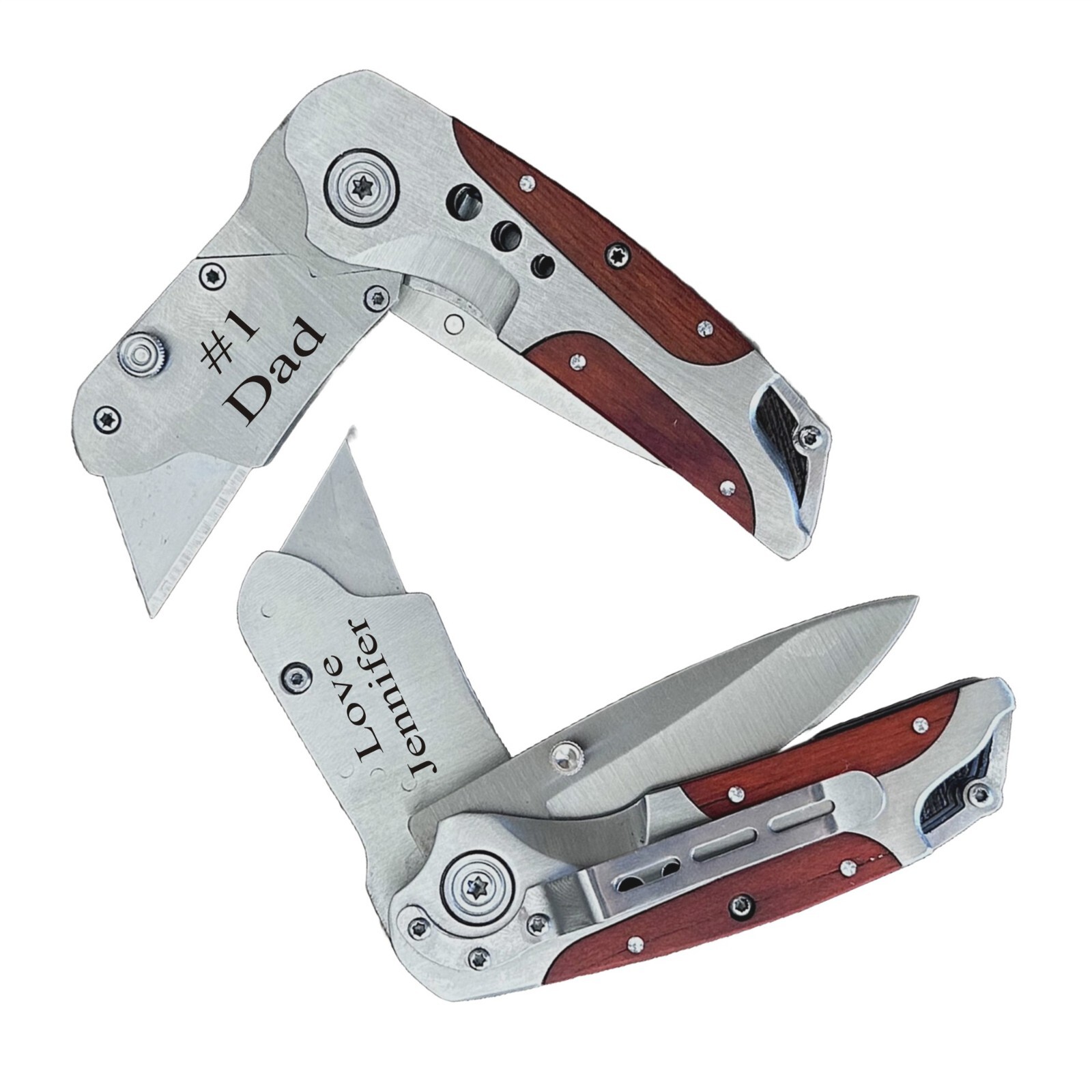 Personalized Box knife Folding Utility Knife Cutter Multi Blade Custom Engraved