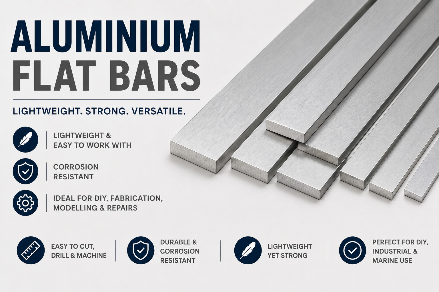 ALUMINIUM FLAT BAR PLATE 100mm X 12mm X 300mm LONG