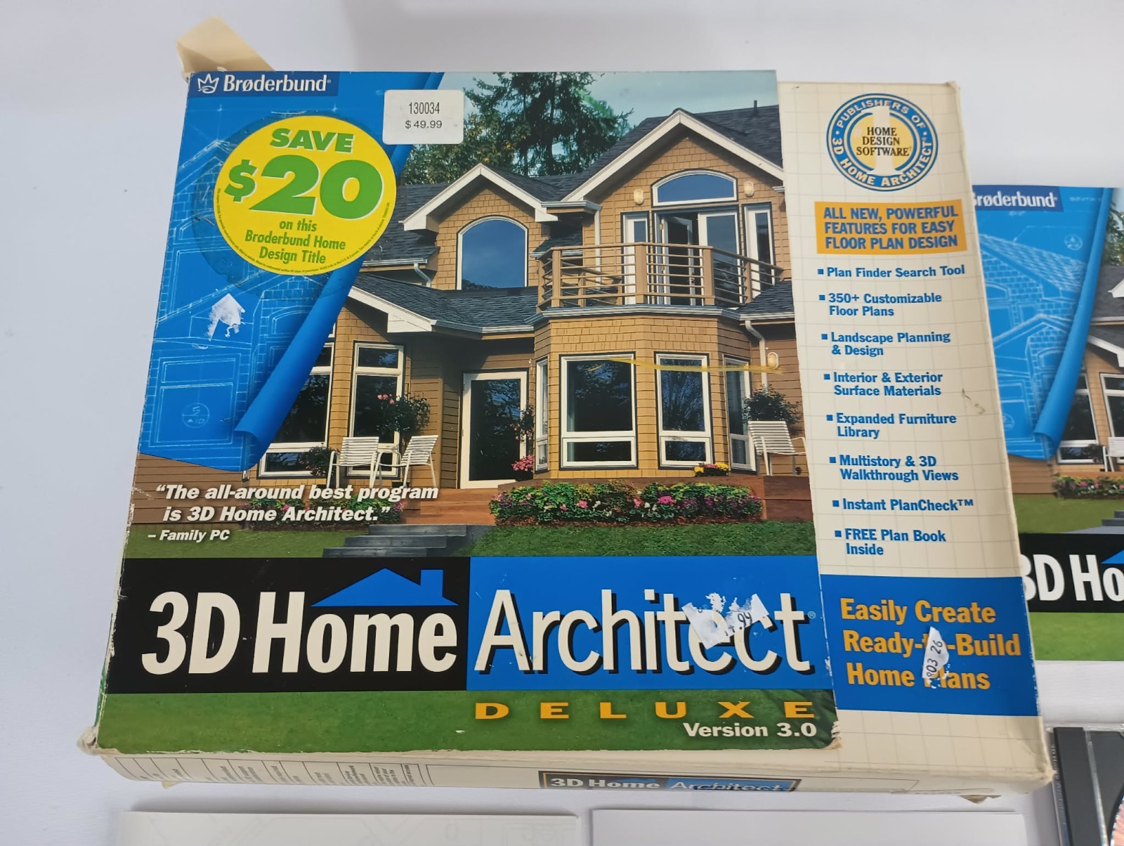 Broderbund 3D Home Architect Deluxe 3.0 CD Windows PC Big Box Complete