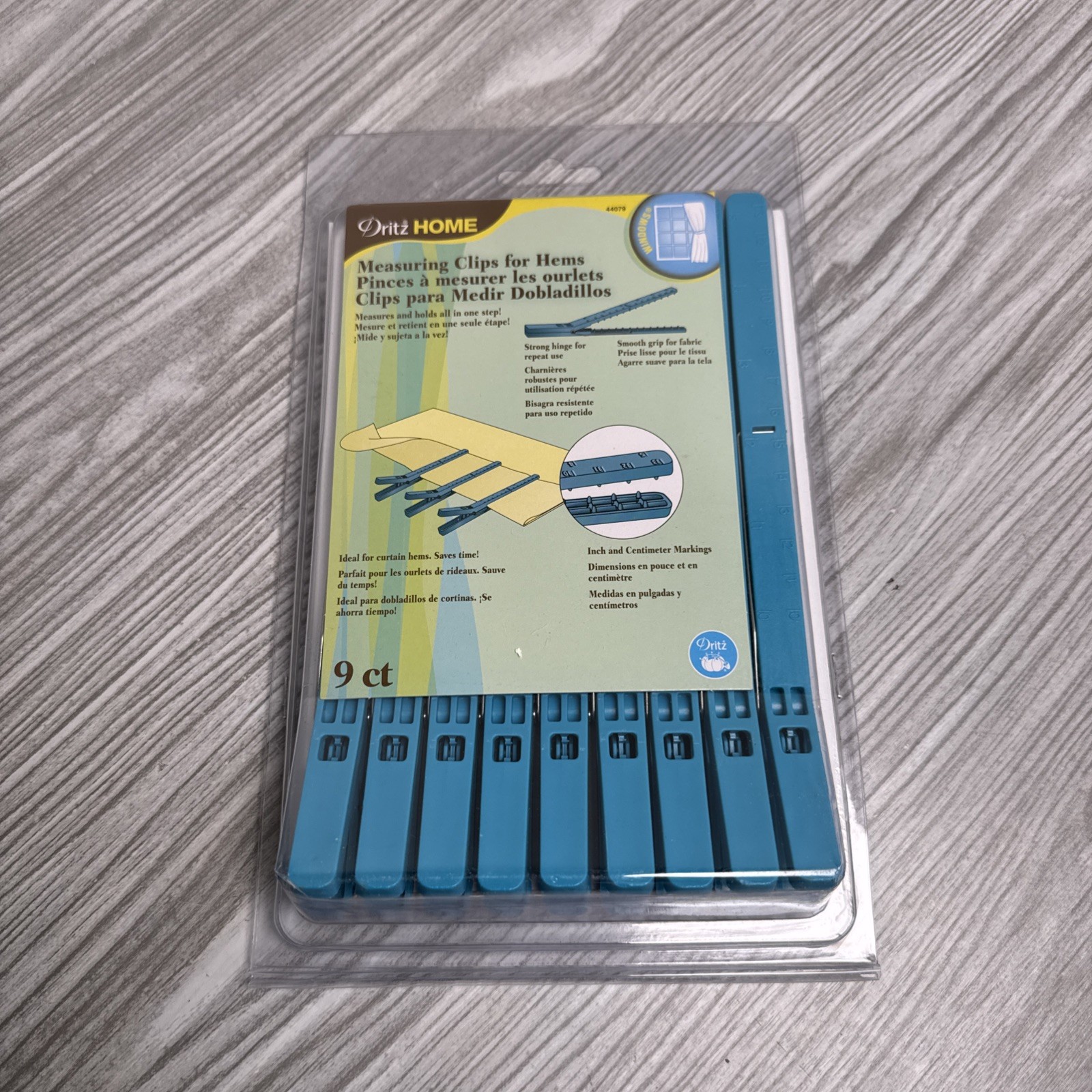 Dritz Home Measuring Clips For Hems 44079 Curtains Drapes Sewing 9 CT Blue