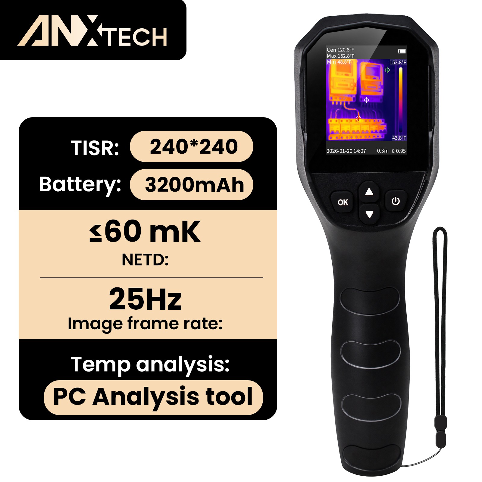 ANXTECH Handheld Infrared Camera TISR Resolution 240x240 Thermal Imaging Camera