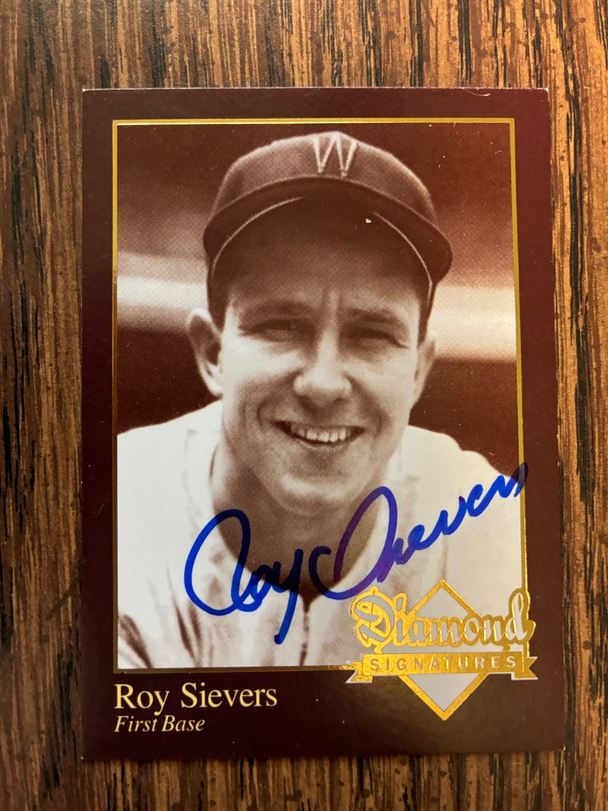 2006 Diamond Signatures Roy Sievers Signed Baseball Card /800 (d.2017)