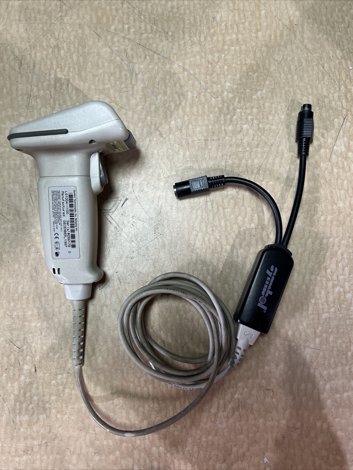 Symbol Spark LS1004-I100 Laser Barcode Scanner w/ STI85 Cable