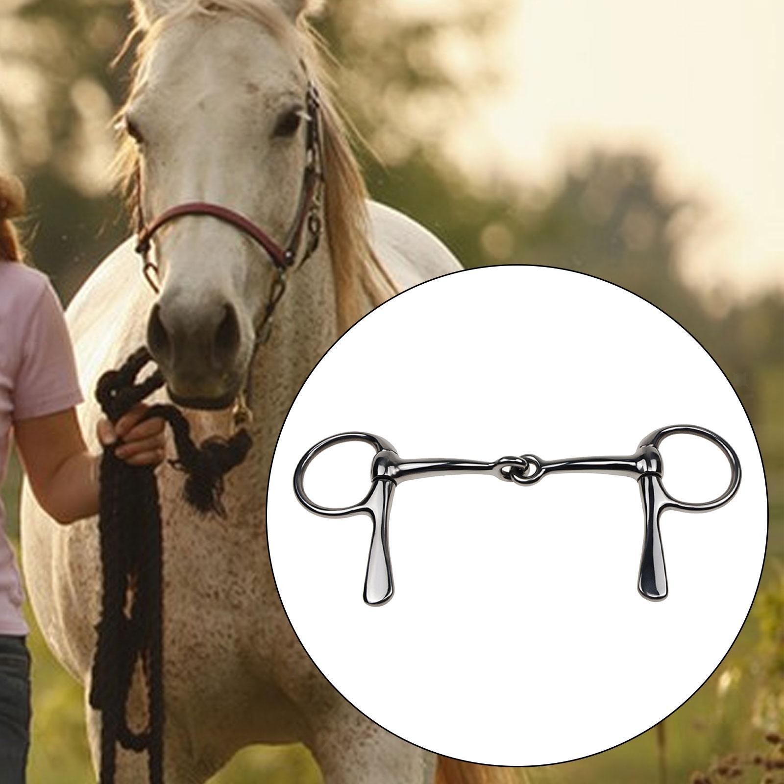Horse Bit Mouth Horse Training Gift Lightweight Snaffle Bit for Horse Bridle