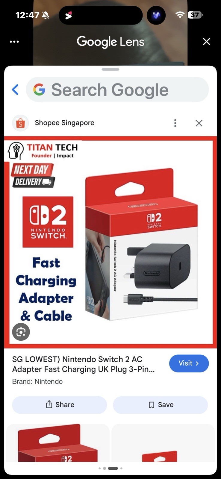 Nintendo Switch HACAADHGA Ac Adapter - Black