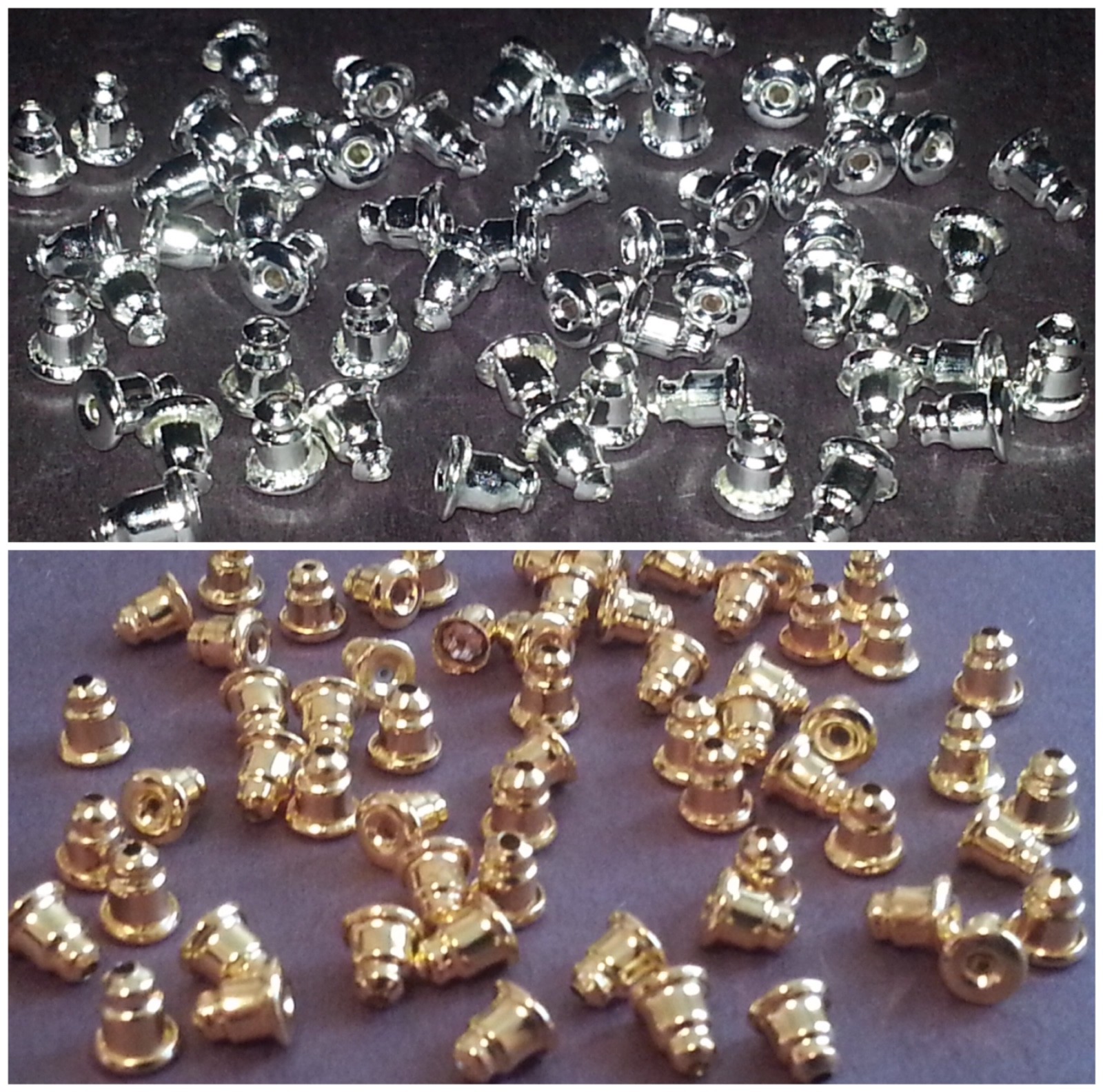 5x5MM Gold,Silver Plated Barrel Earring Backs/ Earnuts 25PC,50PC,100PC You Pick